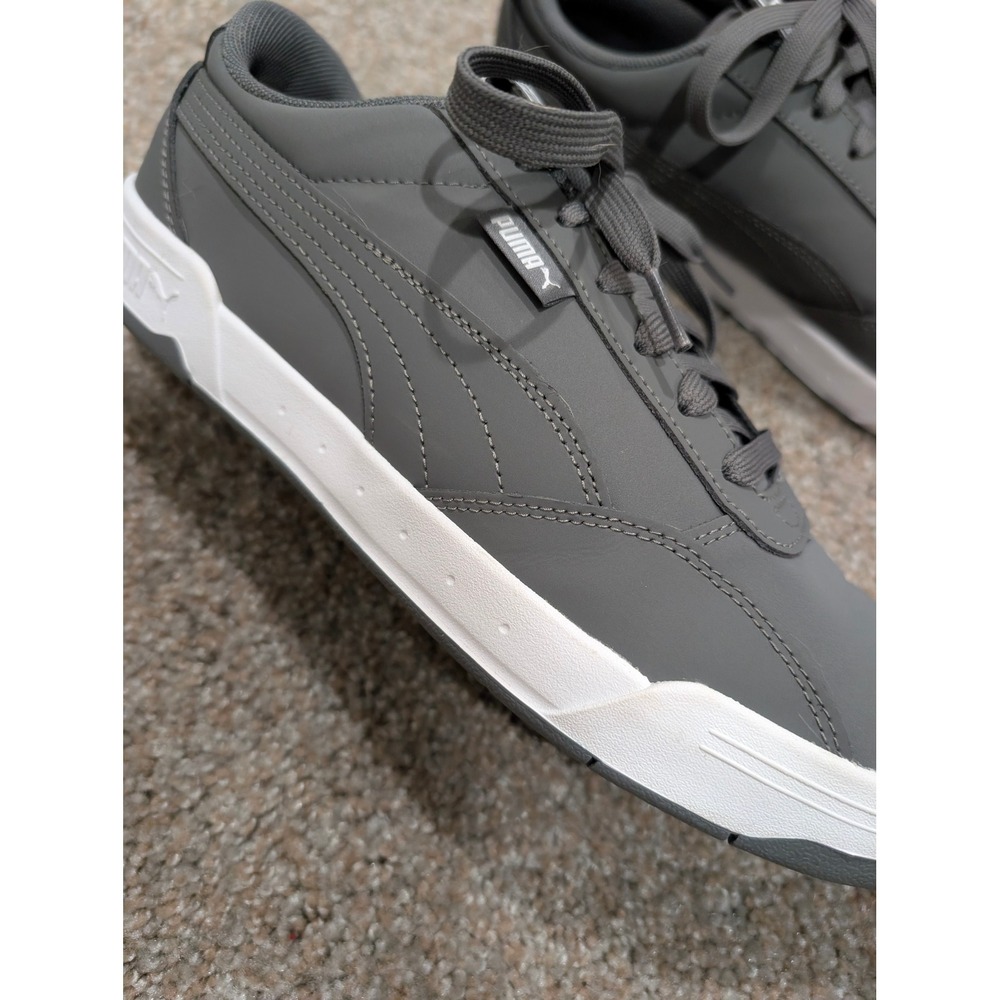 Puma Caracal Mens Sneakers Castlerock Gray White Low Top Shoes Size 10.5 - Picture 6 of 7
